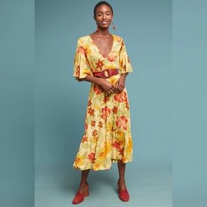 Faithfull The Brand For Anthropologie Melia Rios Floral Midi Dress Medium